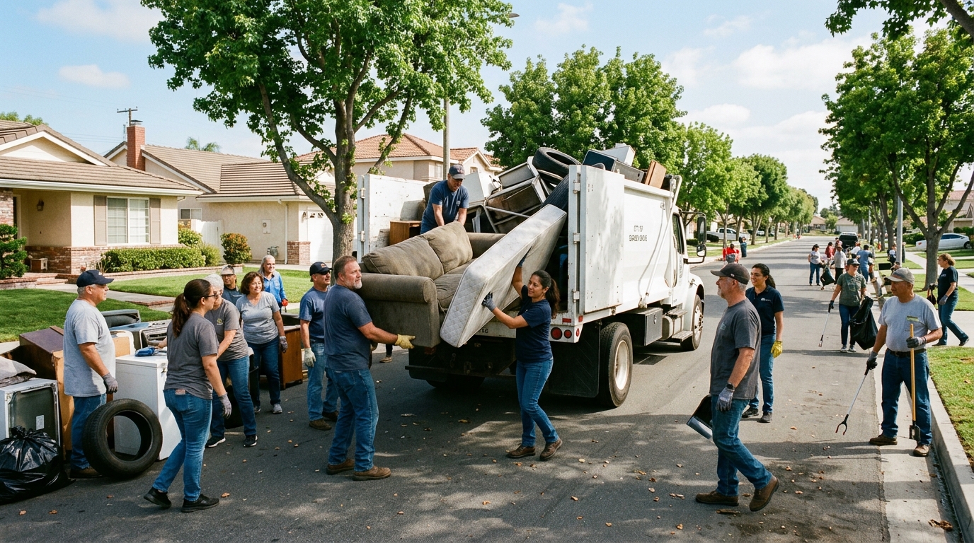 Garden Grove residents participating in a Community Cleanup Day event.
